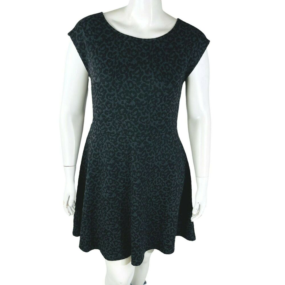 New Loft‎ Womans Sz 14 Dress Gray Black Animal Print Sleeveless Shift Lined NWT